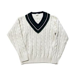 Vintage GAP Sweater Cable Knit Tennis Lacrosse 90s Old Money Preppy Size M